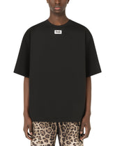 Cotton T-shirt with DG patch -  | Dolce & Gabbana