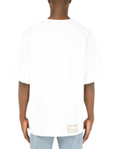 Printed cotton T-shirt with patch embellishment -  | Dolce & Gabbana