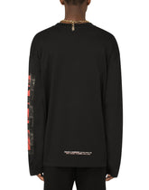 Long-sleeved cotton T-shirt with print -  | Dolce & Gabbana