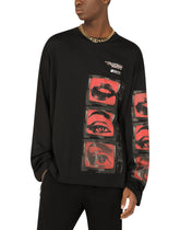 Long-sleeved cotton T-shirt with print -  | Dolce & Gabbana