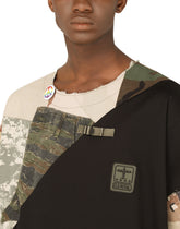 Cotton T-shirt with camouflage patchwork -  | Dolce & Gabbana