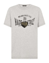 Printed cotton T-shirt with patch embellishment -  | Dolce & Gabbana