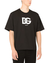 Cotton T-shirt with DG logo print -  | Dolce &amp; Gabbana