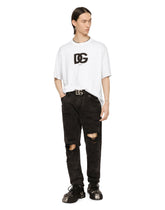 Cotton T-shirt with DG logo print -  | Dolce &amp; Gabbana