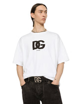 Cotton T-shirt with DG logo print -  | Dolce &amp; Gabbana