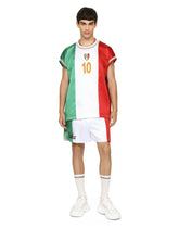 Satin T-shirt with DG logo and patch -  | Dolce & Gabbana