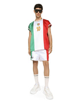 Satin T-shirt with DG logo and patch -  | Dolce & Gabbana
