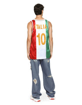 Satin tank top with DG logo and patch -  | Dolce & Gabbana