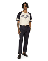 Two-tone cotton T-shirt with print -  | Dolce &amp; Gabbana