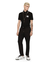 Cotton piqué polo-shirt with DG embroidery -  | Dolce & Gabbana