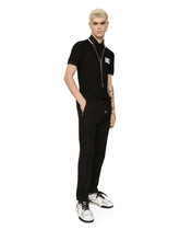Cotton piqué polo-shirt with DG embroidery -  | Dolce & Gabbana