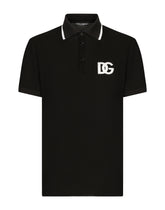Cotton piqué polo-shirt with DG embroidery -  | Dolce & Gabbana