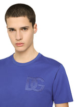 Cotton T-shirt with DG embroidery -  | Dolce & Gabbana