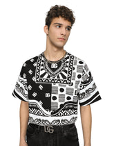 Cotton T-shirt with bandanna print -  | Dolce & Gabbana