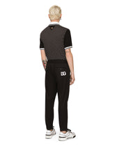 Printed cotton piqué polo-shirt with DG patch -  | Dolce & Gabbana