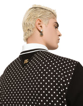 Printed cotton piqué polo-shirt with DG patch -  | Dolce & Gabbana