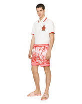 Cotton piqué polo-shirt with heraldic patch -  | Dolce &amp; Gabbana