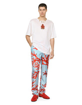 Silk jersey T-shirt with heraldic DG patch -  | Dolce & Gabbana