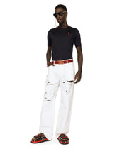 Silk jersey T-shirt with DG and coral embellishment -  | Dolce & Gabbana