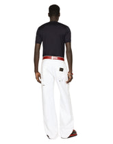 Silk jersey T-shirt with DG and coral embellishment -  | Dolce & Gabbana