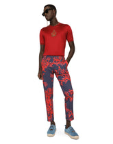 Silk jersey T-shirt with heraldic DG patch -  | Dolce & Gabbana