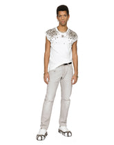Sleeveless printed cotton T-shirt with studs and DG patch -  | Dolce & Gabbana