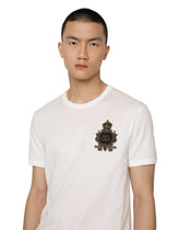 Cotton T-shirt with heraldic DG patch -  | Dolce &amp; Gabbana