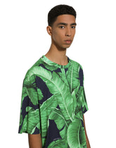 Short-sleeved cotton T-shirt with banana tree print -  | Dolce &amp; Gabbana