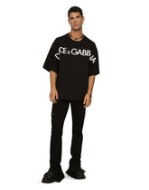 Cotton round-neck T-shirt with 3D patch -  | Dolce & Gabbana
