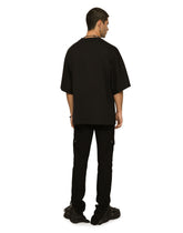 Cotton round-neck T-shirt with 3D patch -  | Dolce & Gabbana