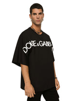 Cotton round-neck T-shirt with 3D patch -  | Dolce &amp; Gabbana