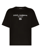 Cotton T-shirt with DG embroidery -  | Dolce &amp; Gabbana