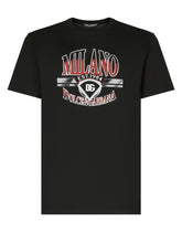 Milano-print cotton T-shirt with DG logo -  | Dolce & Gabbana