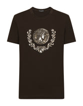 Coin and laurel print cotton T-shirt -  | Dolce & Gabbana