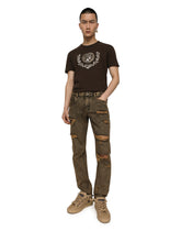 Coin and laurel print cotton T-shirt -  | Dolce & Gabbana