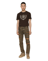 Coin and laurel print cotton T-shirt -  | Dolce & Gabbana