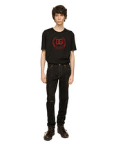Cotton T-shirt with DG Milano logo embroidery -  | Dolce &amp; Gabbana