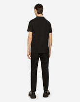 Cotton round-neck T-shirt with DG embroidery -  | Dolce &amp; Gabbana