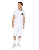 Cotton round-neck T-shirt with DG embroidery -  | Dolce &amp; Gabbana