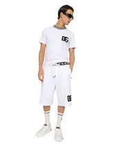 Cotton round-neck T-shirt with DG embroidery -  | Dolce &amp; Gabbana