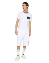 Cotton round-neck T-shirt with DG embroidery -  | Dolce & Gabbana