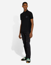 Cotton polo-shirt with DG logo embroidery -  | Dolce &amp; Gabbana