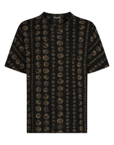 All-over coin print cotton T-shirt -  | Dolce & Gabbana