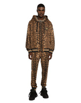 Round-neck T-shirt with leopard-print Crespo and tag -  | Dolce &amp; Gabbana