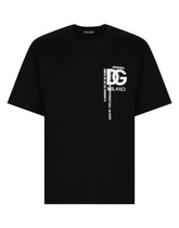 Cotton T-shirt with DG logo embroidery and print -  | Dolce & Gabbana