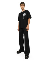 Cotton T-shirt with DG logo embroidery and print -  | Dolce & Gabbana