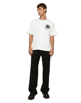 Cotton T-shirt with DG logo embroidery and print -  | Dolce & Gabbana