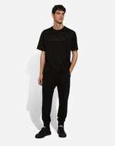 Cotton T-shirt with logo embroidery -  | Dolce &amp; Gabbana