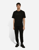 Cotton T-shirt with logo embroidery -  | Dolce &amp; Gabbana