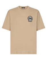 Cotton T-shirt with logo embroidery print -  | Dolce &amp; Gabbana